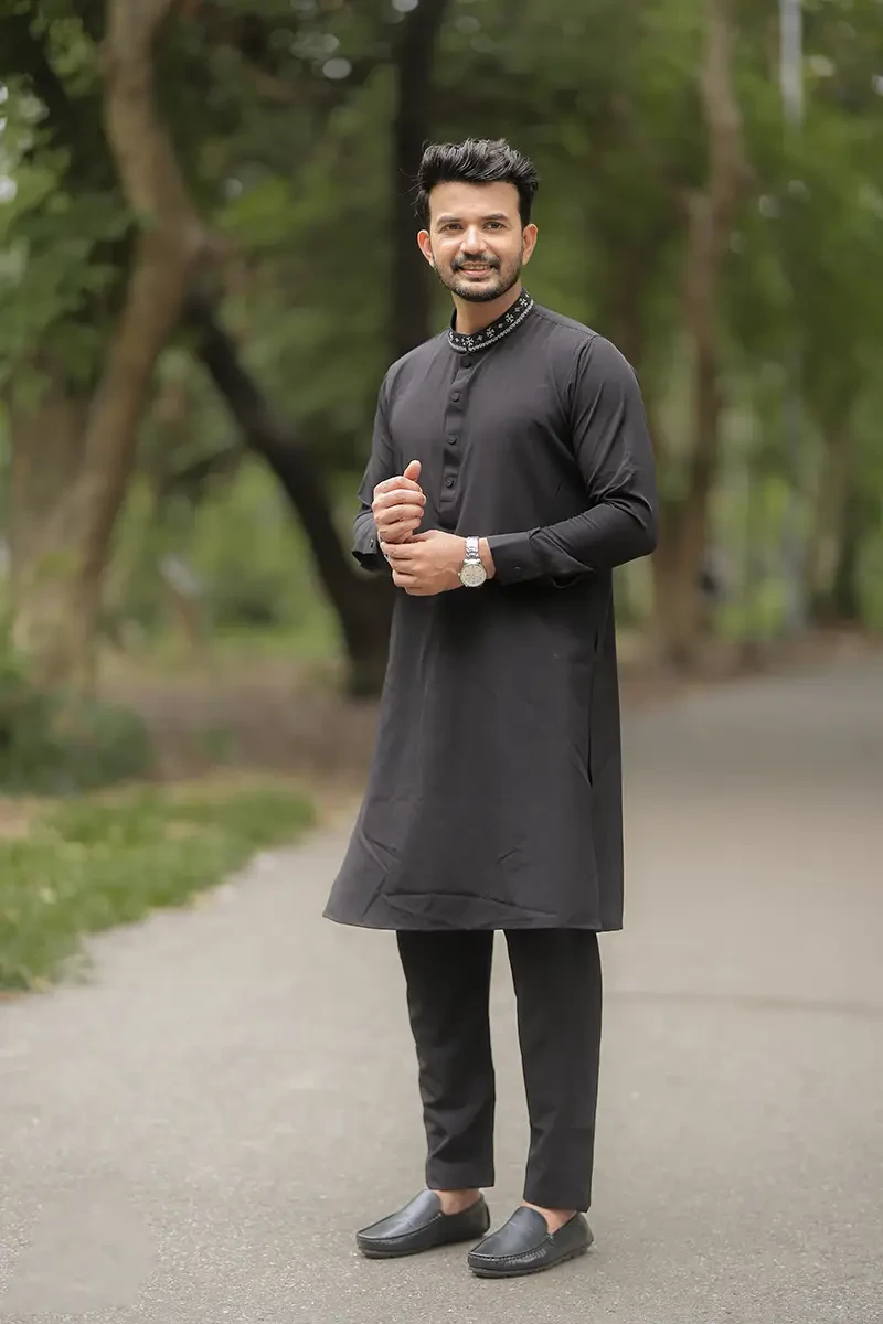 Luxury Cool Premium Embroidery Panjabi Pajama Set