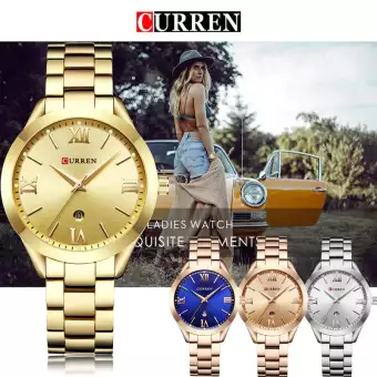 CURREN 9007 Stainless Steel Analog Watch For Women Gold