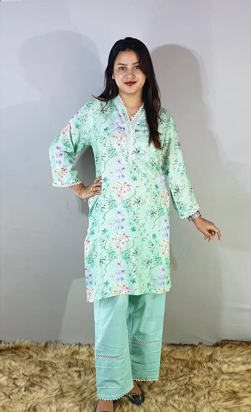 Premium AcCotton Fabric 2 Pieces Dress