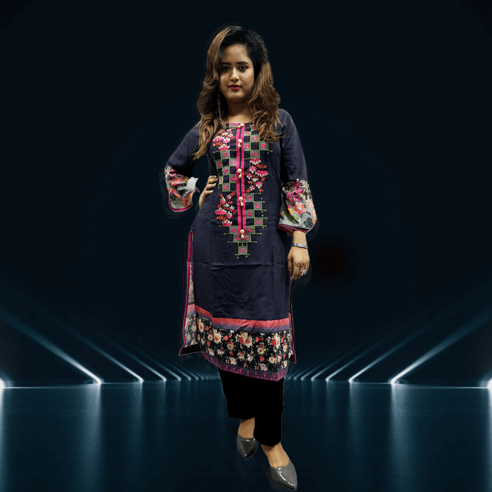 Digital Trendy Fusion Cotton Kurti 2202141-6116