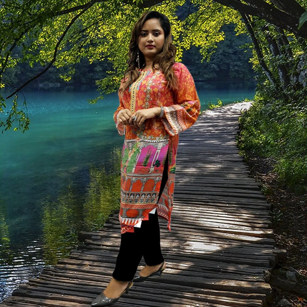 Digital Trendy Fusion Cotton Kurti 202140-6132