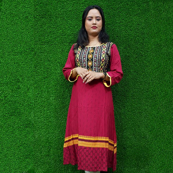 Exclusive linen kurti by Khorkuto