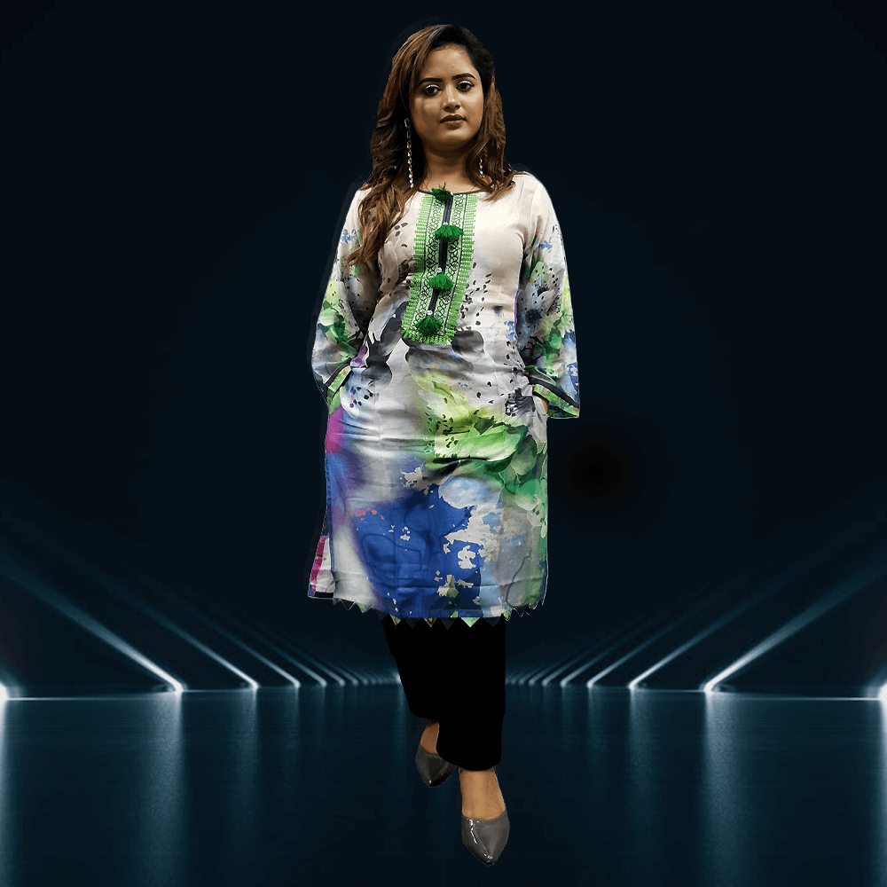 Digital Trendy Fusion Cotton Kurti 202138-6124