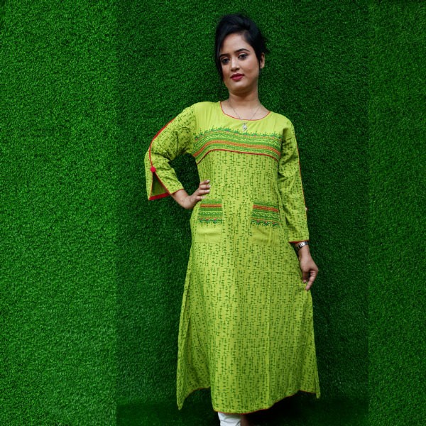 Exclusive linen kurti by Khorkuto