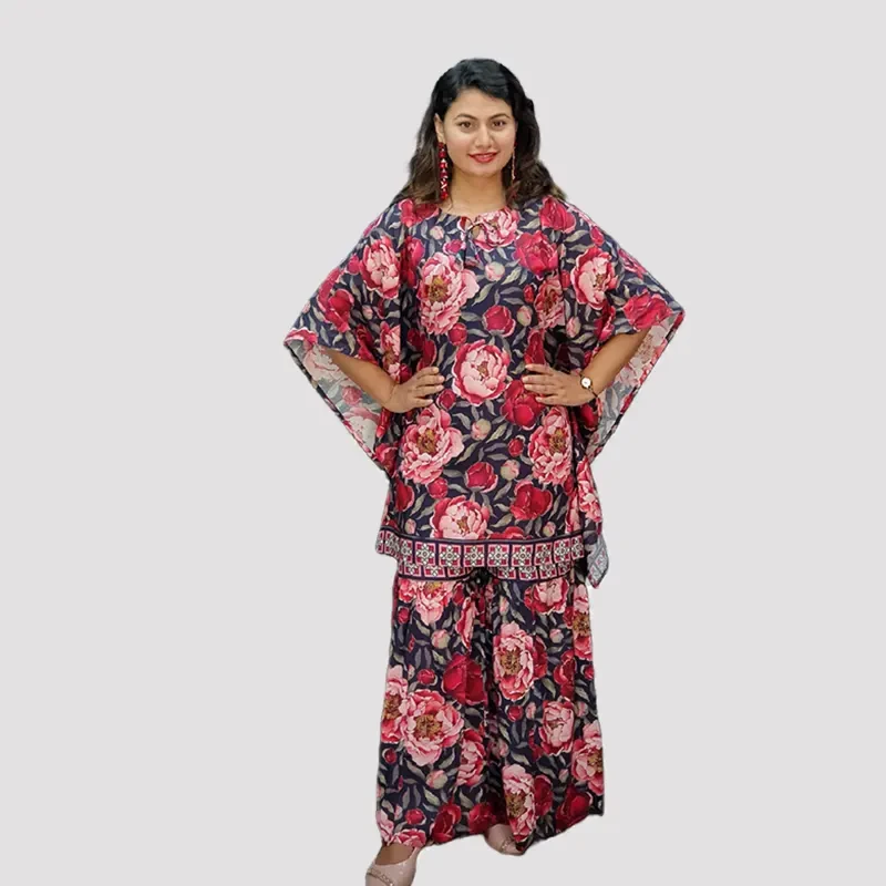 Digital Printed kaftan Co-ords set Trendy Two pcs 6594