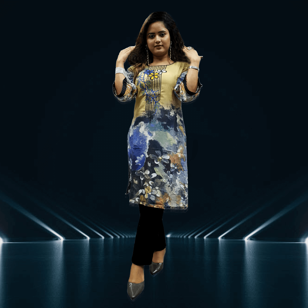 Digital Trendy Fusion Cotton Kurti 202139-6129